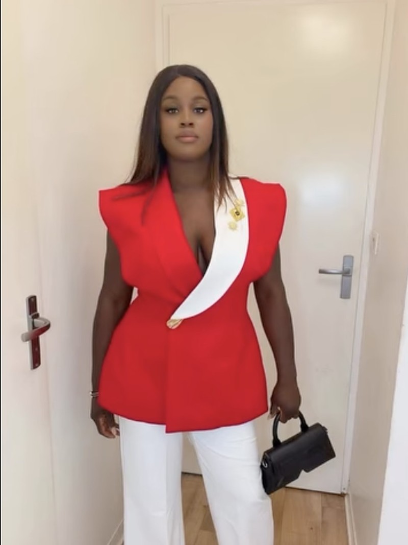 Veste sans manches rouge à revers blanc - Rouge